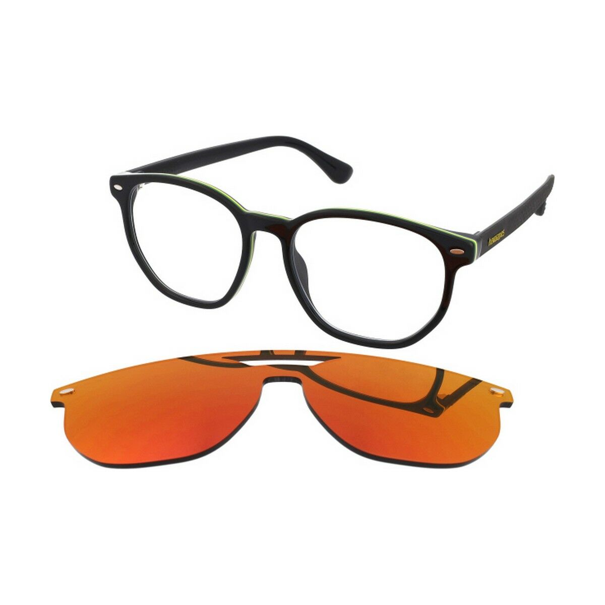 Men’ Spectacle frame Havaianas UBATUBA-CS-807-UZ Black Red Ã 51 mm