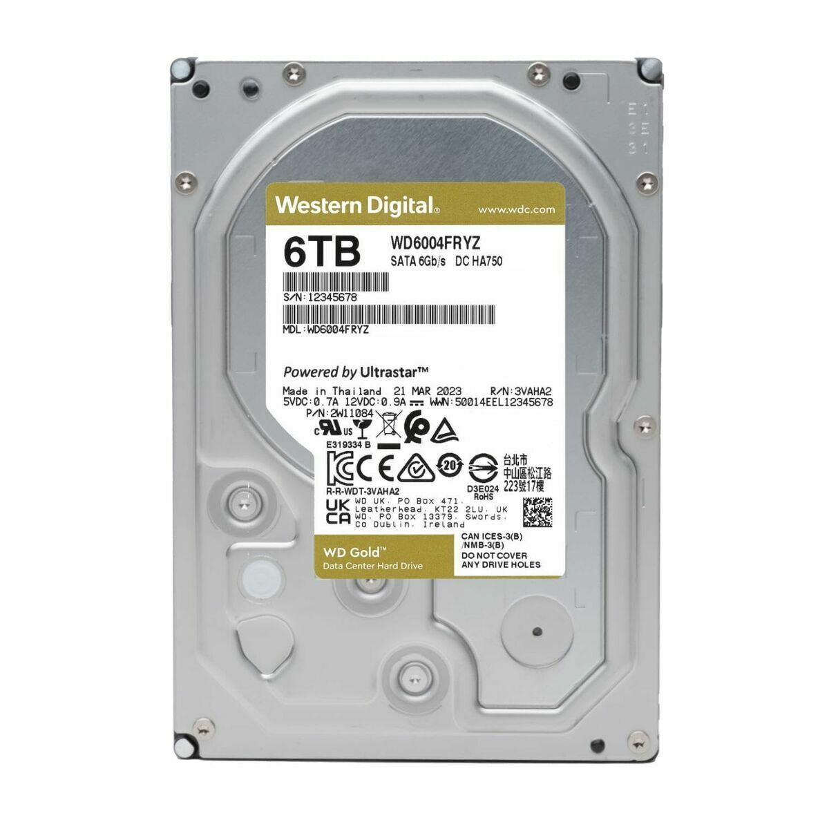 Hard Drive Western Digital WD6004FRYZ 3,5″ 6 TB