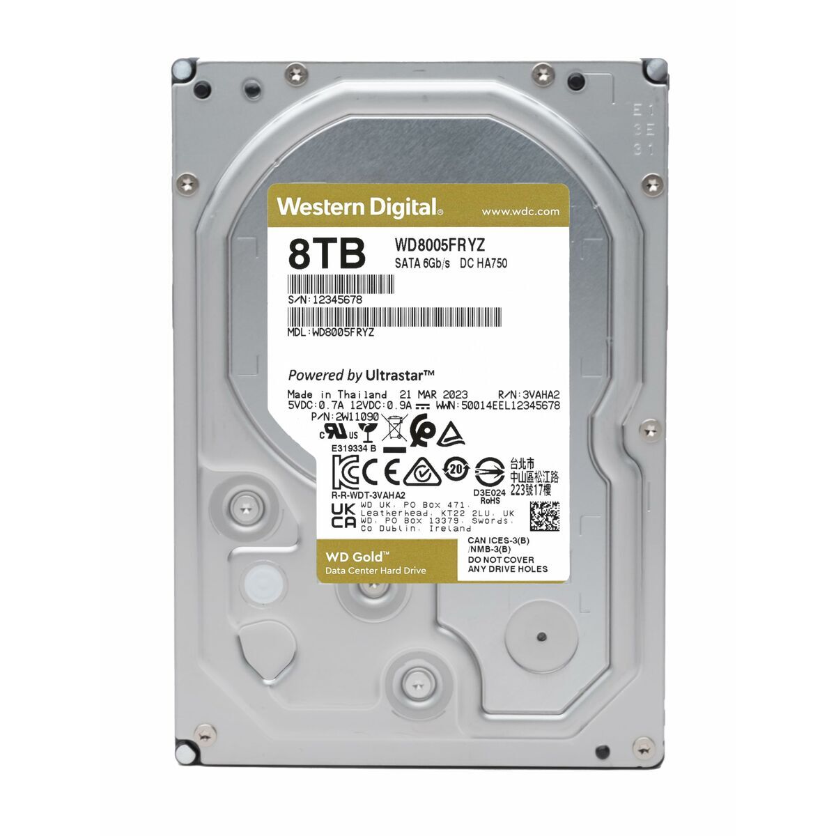 Hard Drive Western Digital WD8005FRYZ 3,5″ 8 TB HDD