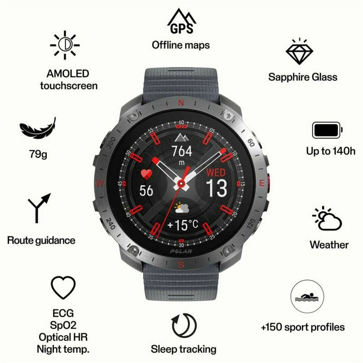 Men’s Watch Polar 900110287 Grey 1,39″