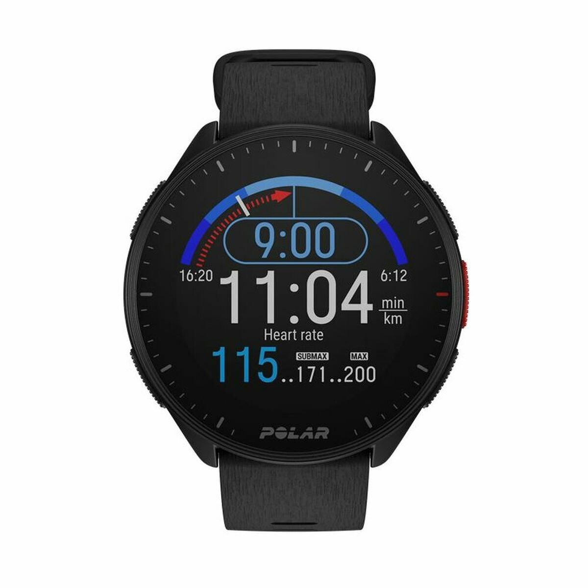 Smart Watch with Pedometer Polar Black 1,2″ Ø 45 mm