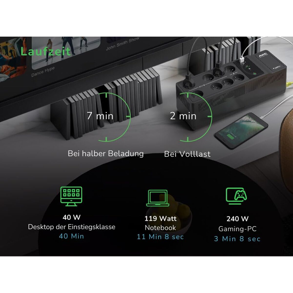 Uninterruptible Power Supply System Interactive UPS APC BE500G2-GR 300 W