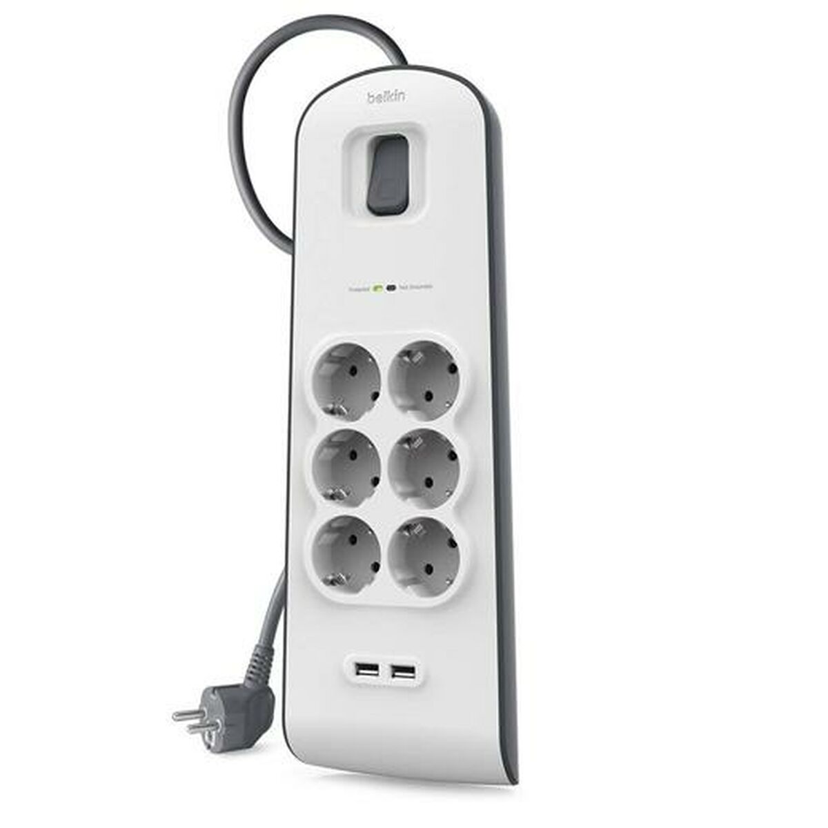 Power Socket – 6 Sockets with Switch Belkin BSV604vf2M 2 m USB x 2