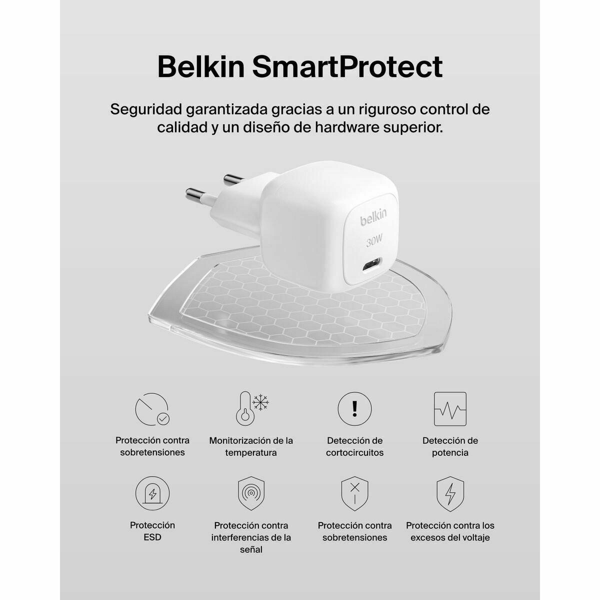 Lightning Cable Belkin WCA008KQWH White 30 W