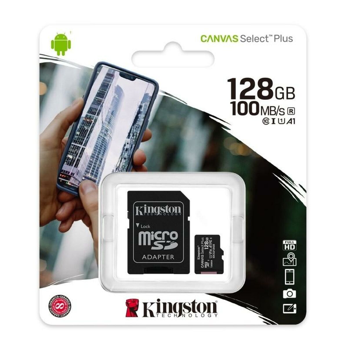 Micro SD Memory Card with Adaptor Kingston Canvas Select Plus exFAT 128 GB Micro SD Memory Card with Adaptor Kingston Canvas Select Plus exFAT 128 GB