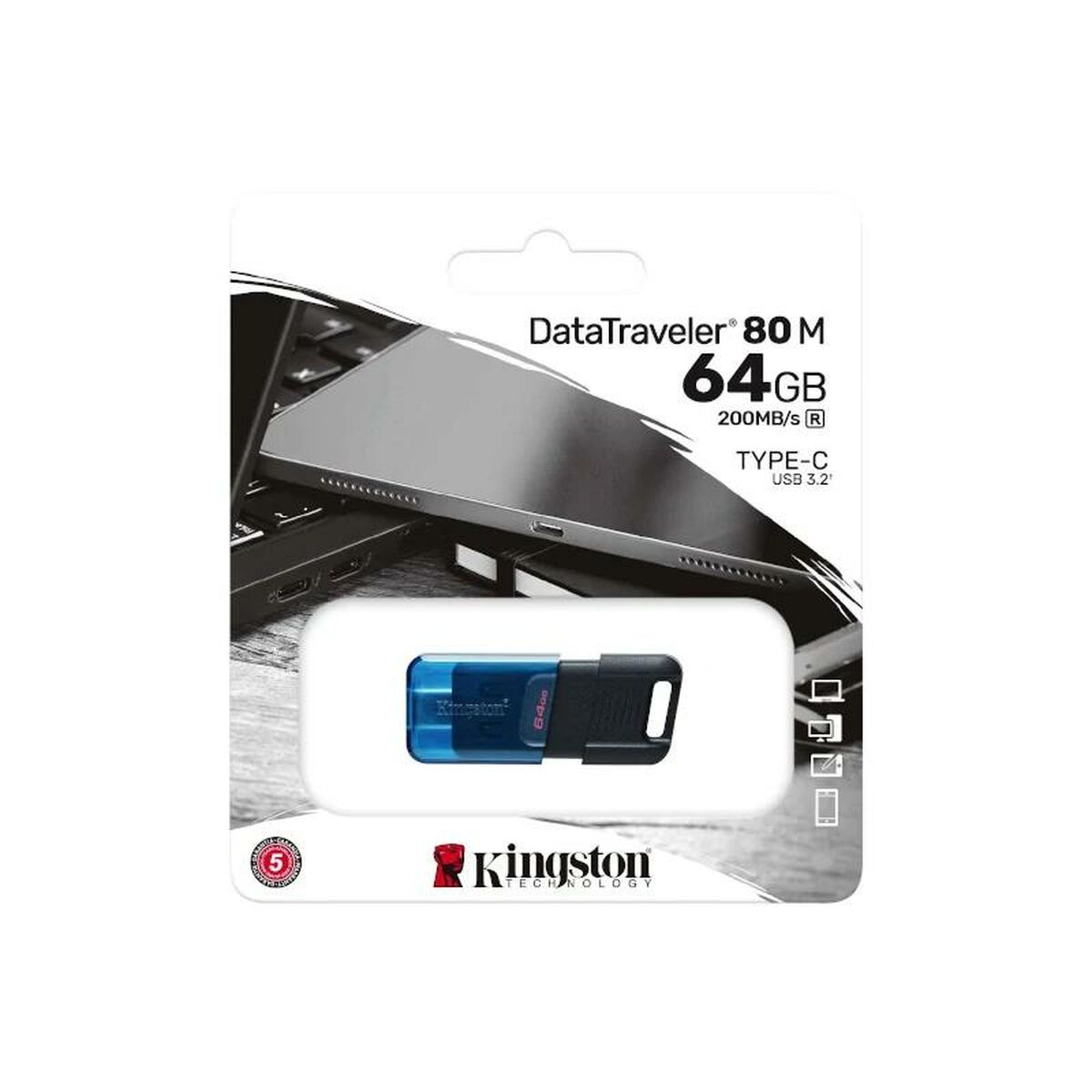 USB stick Kingston Technology DataTraveler 80 Blue Black 64 GB