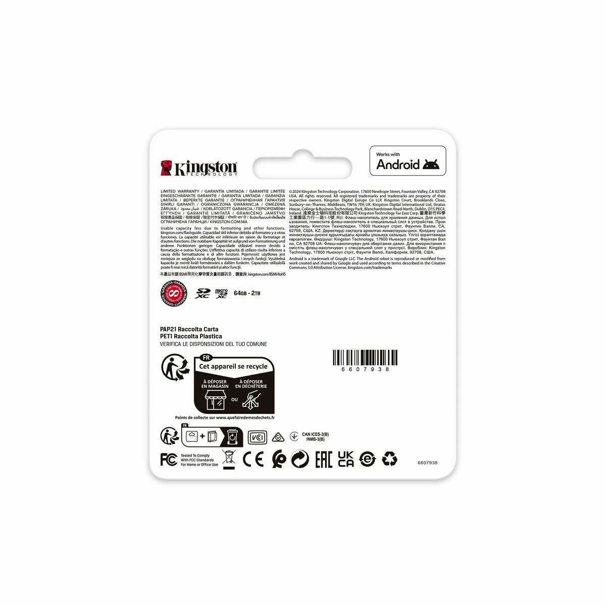 Micro SD Memory Card with Adaptor Kingston SDG4/256GB 256 GB