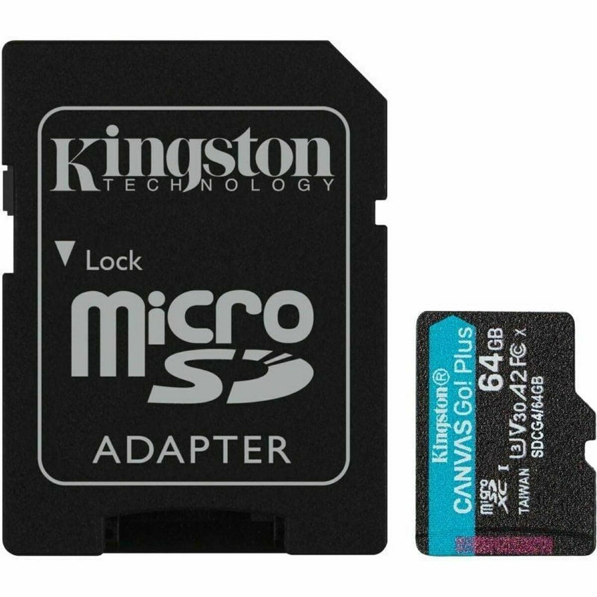 Micro SD Memory Card with Adaptor Kingston CANVAS Go! Plus 64 GB Micro SD Memory Card with Adaptor Kingston CANVAS Go! Plus 64 GB