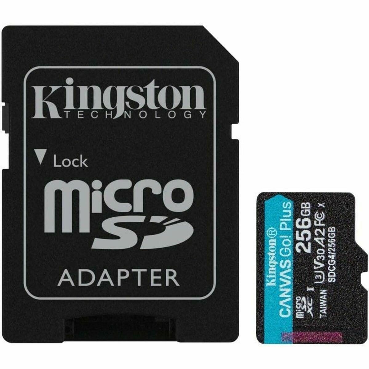Micro SD Memory Card with Adaptor Kingston CANVAS Go! Plus 256 GB Micro SD Memory Card with Adaptor Kingston CANVAS Go! Plus 256 GB
