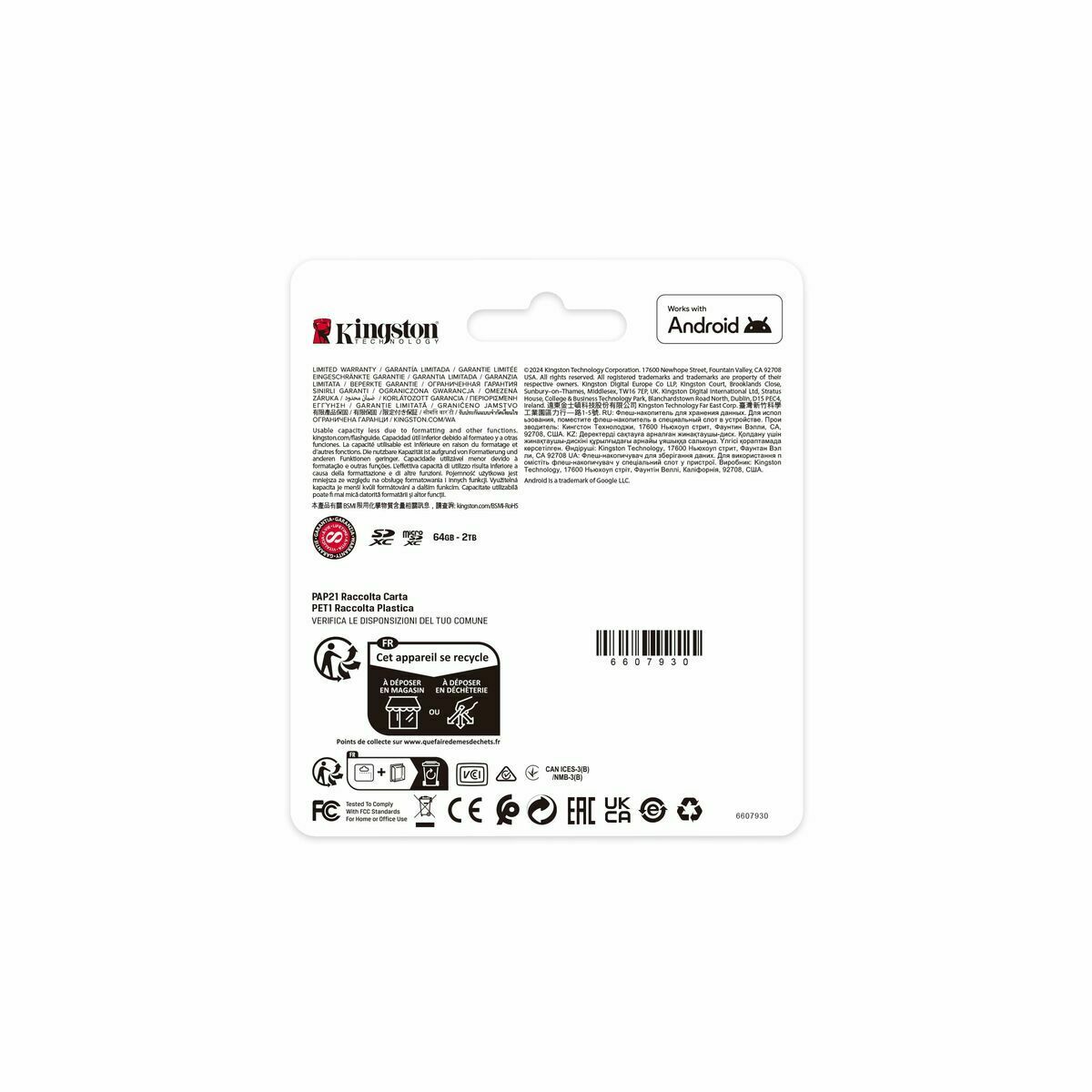 Micro SD Memory Card with Adaptor Kingston SDS3/128GB 128 GB