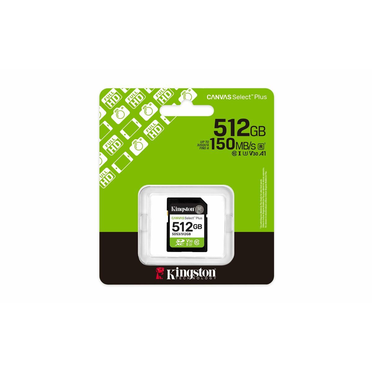 Micro SD Memory Card with Adaptor Kingston SDS3/512GB 512 GB