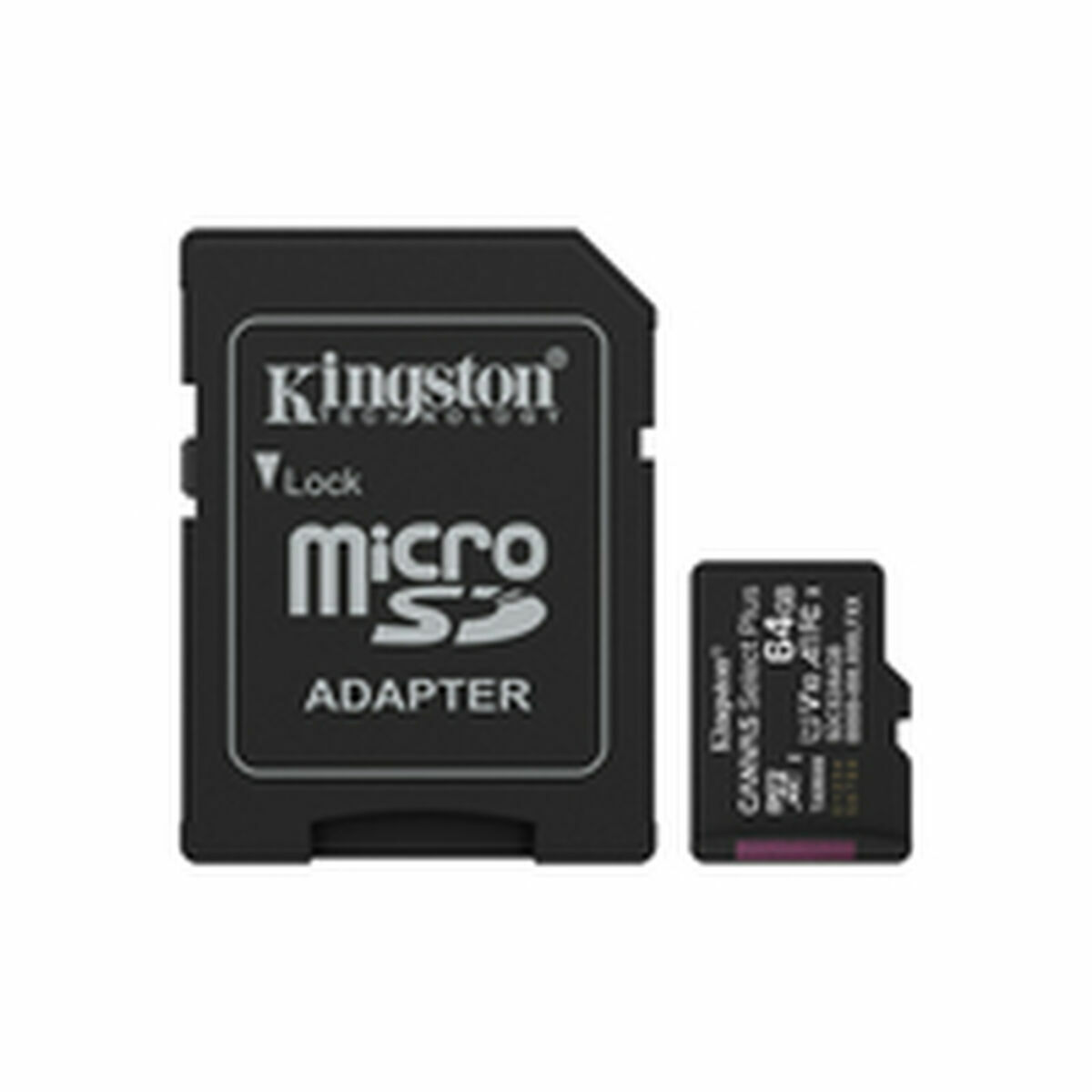 Micro SD Memory Card with Adaptor Kingston SDCS3/64GB 64 GB