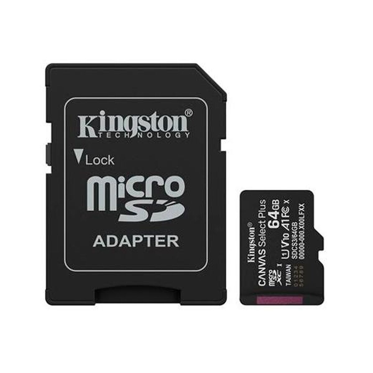 Micro SD Memory Card with Adaptor Kingston SDCS3/64GB 64 GB Micro SD Memory Card with Adaptor Kingston SDCS3/64GB 64 GB