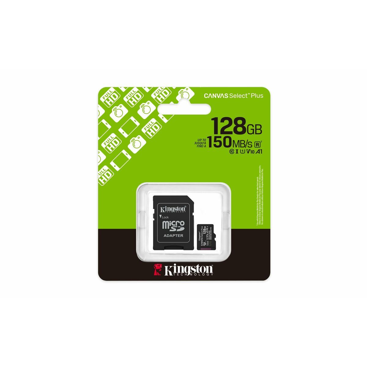Micro SD Memory Card with Adaptor Kingston SDCS3/128GB 128 GB