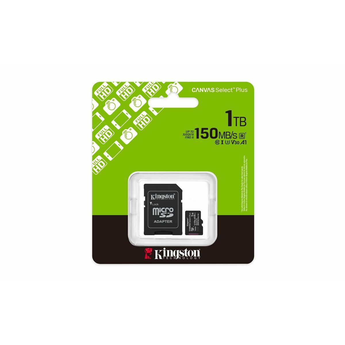 Micro SD Memory Card with Adaptor Kingston SDCS3/1TB 1 TB