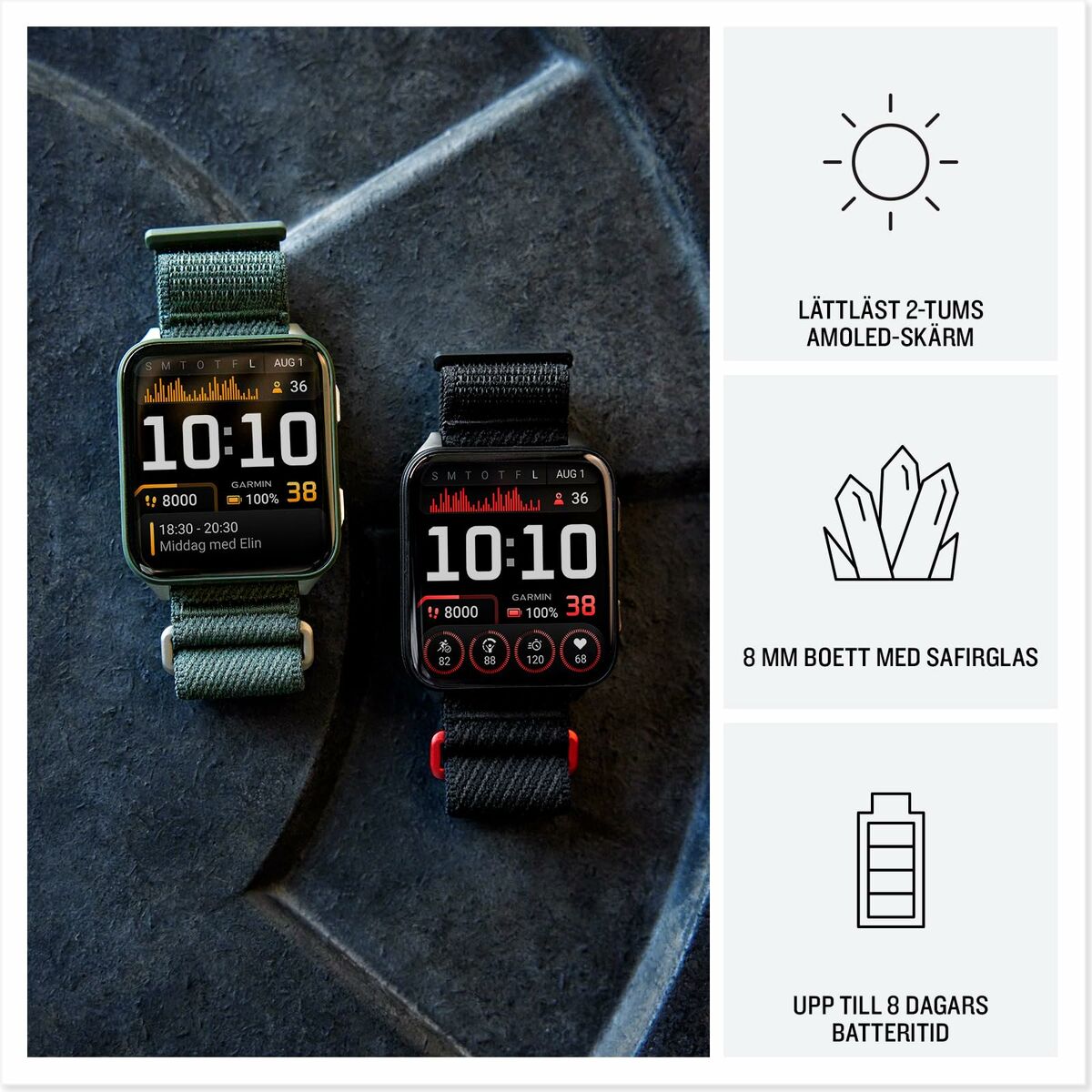 Smartwatch GARMIN 010-02980-02 Black Board 2″
