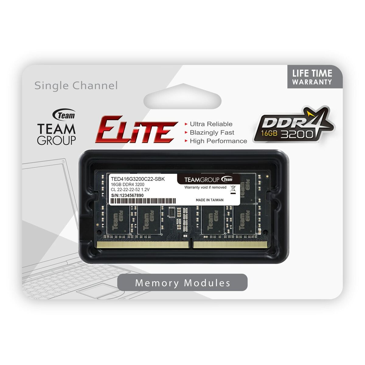 RAM Memory Team Group TED416G3200C22-S01 16 GB DDR4 3200 MHz CL19
