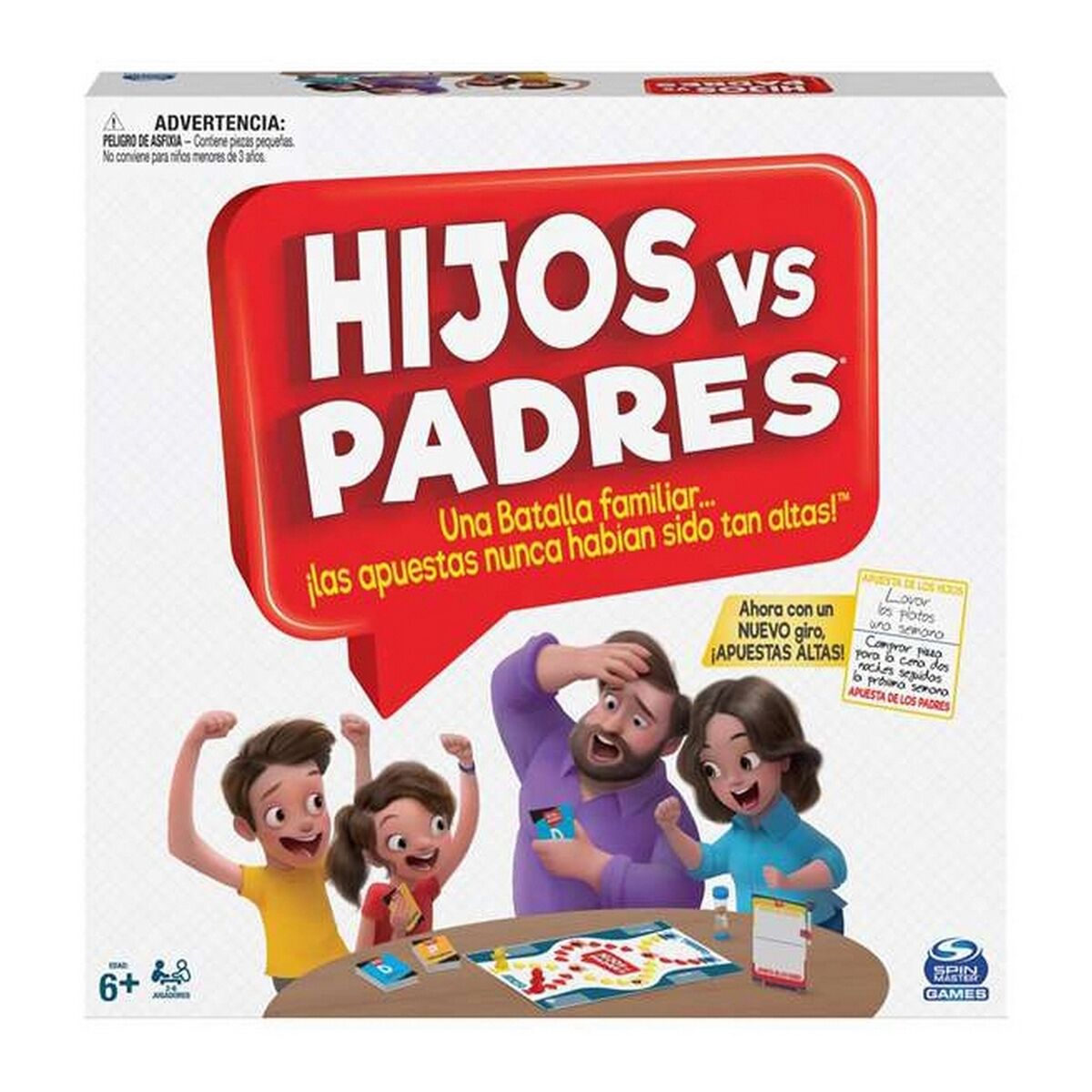 Board game Spin Master Hijos vs Padres 206 Pieces 26,99 x 26,99 x 5,4 cm Board game Spin Master Hijos vs Padres 206 Pieces 26,99 x 26,99 x 5,4 cm