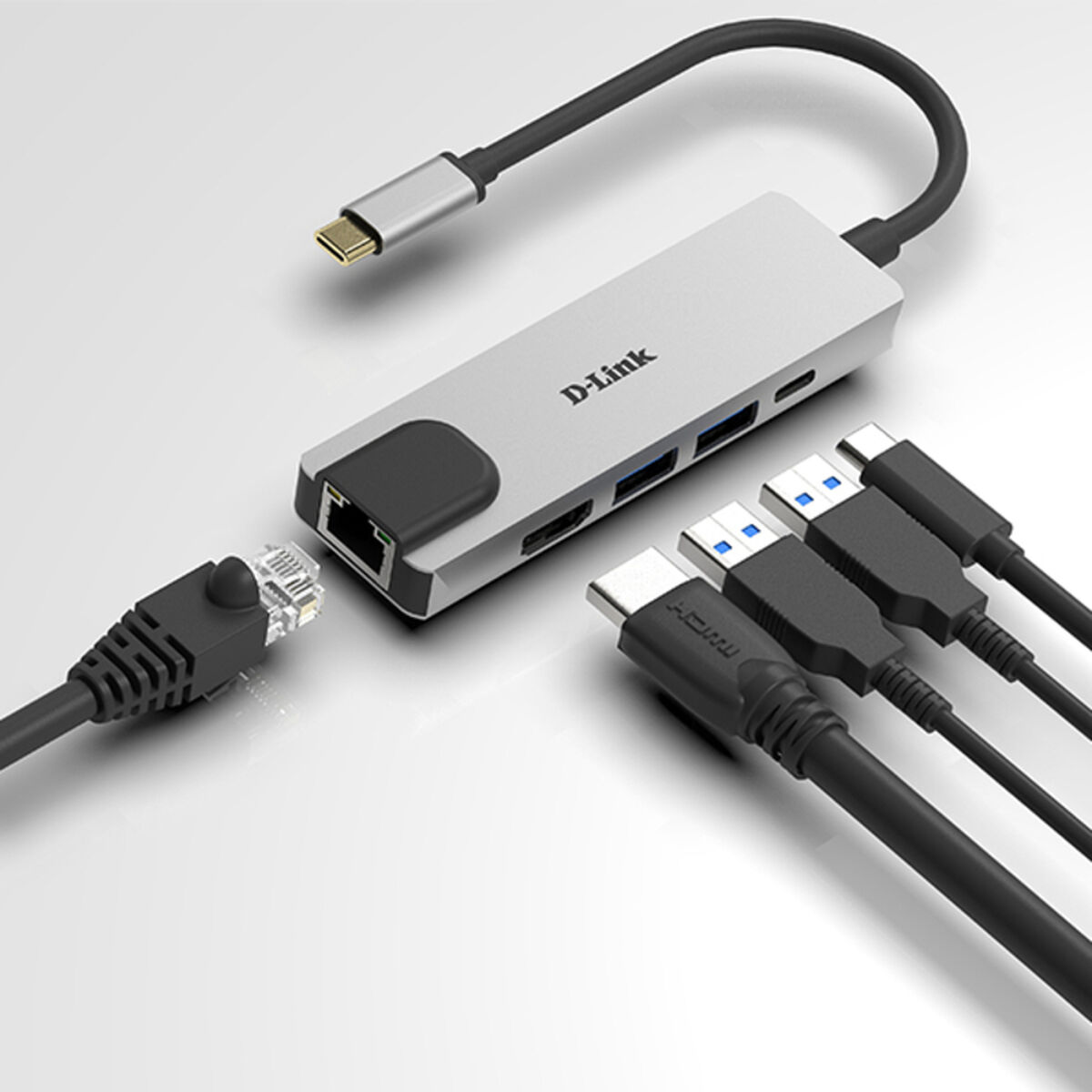 USB Hub C D-Link DUB-M520 Black 60 W