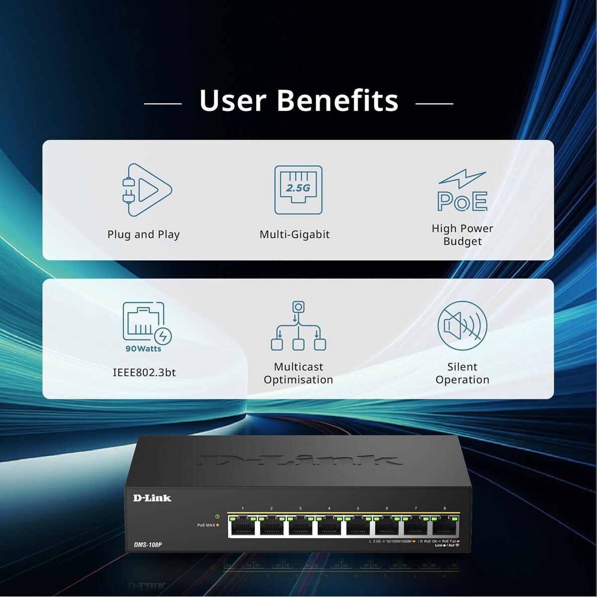 Switch D-Link DMS-108P/E