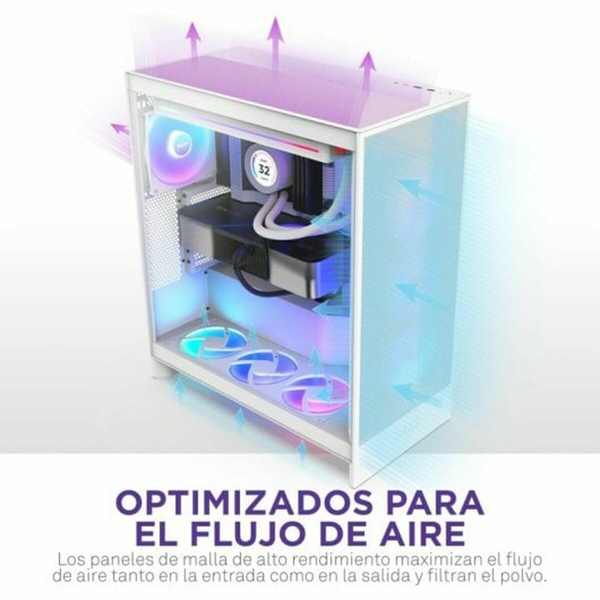 ATX Semi-tower Box NZXT H7 Flow RGB Midi White