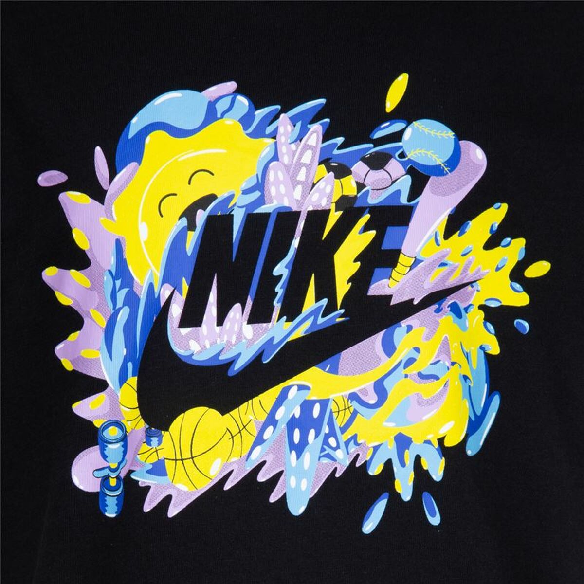 Child’s Short Sleeve T-Shirt Nike Sport Splash  Black