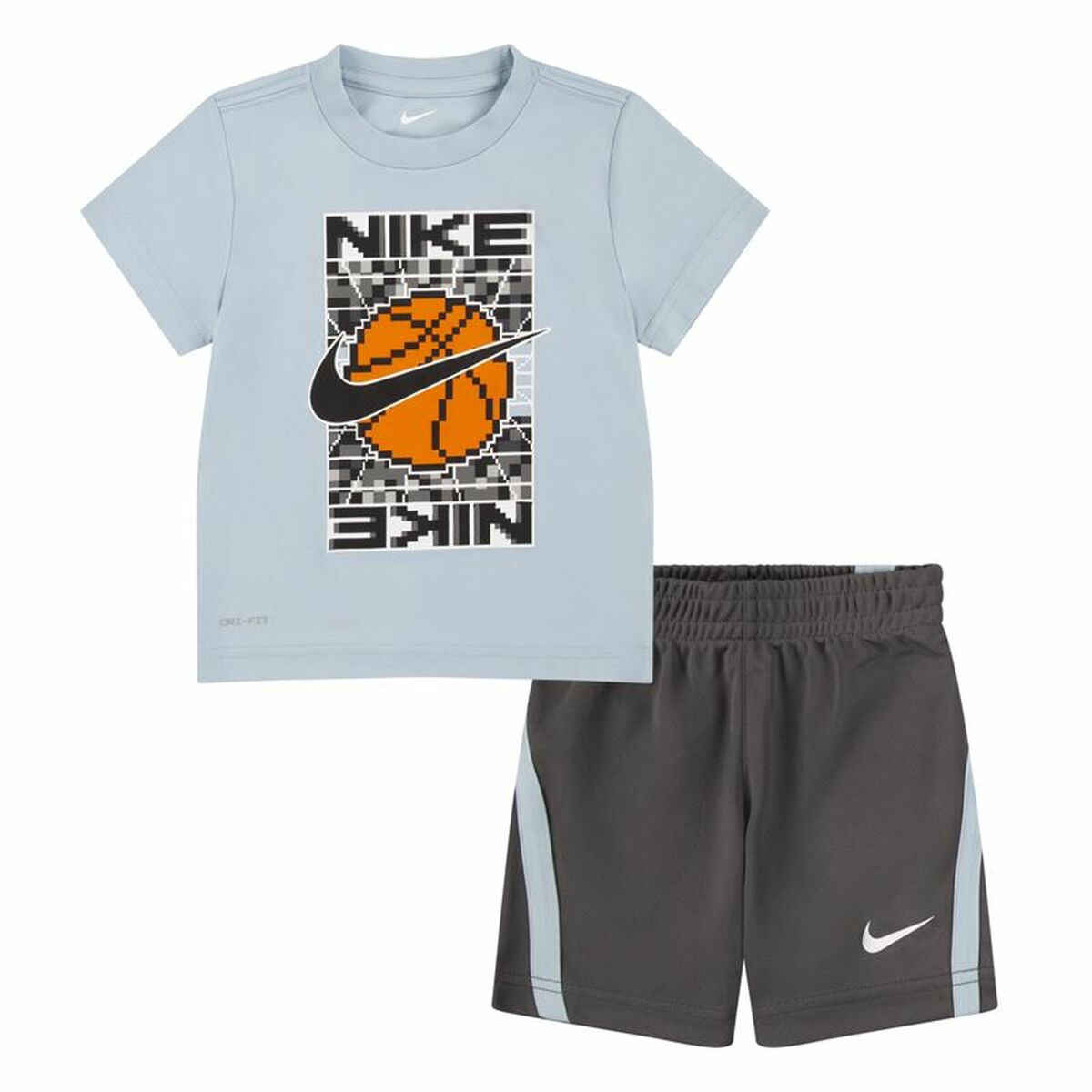 Children’s Sports Outfit Nike Df Icon Grey Multicolour 2 Pieces