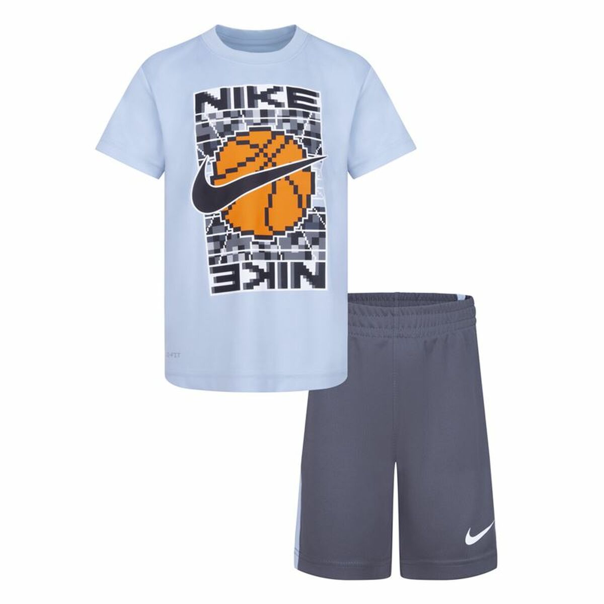 Children’s Sports Outfit Nike Df Icon Grey Multicolour 2 Pieces