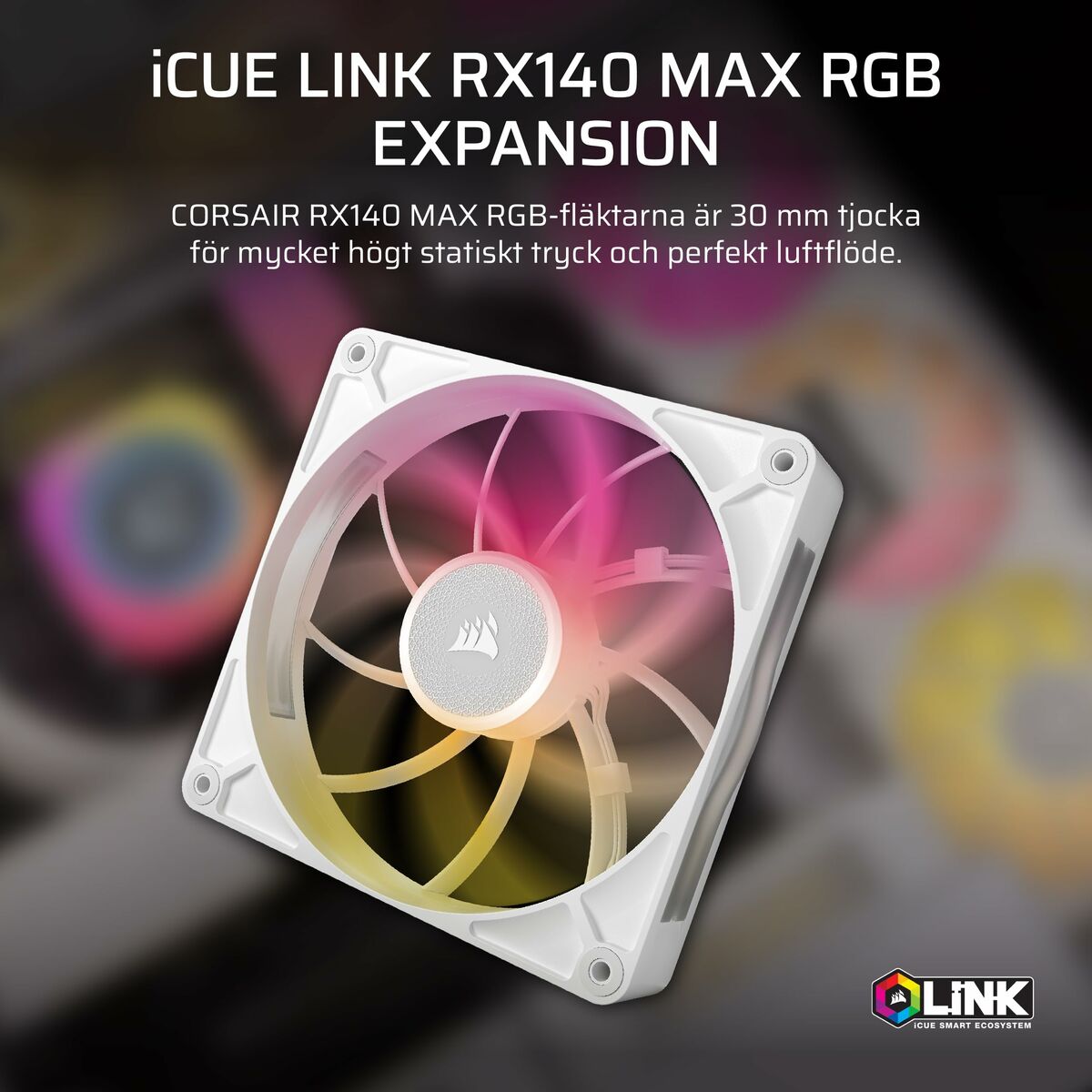 Box Ventilator Corsair CO-9051039-WW iCUE LINK RX140 RGB Max White (1 Unit)