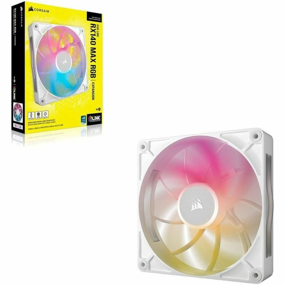 Box Ventilator Corsair CO-9051039-WW iCUE LINK RX140 RGB Max White (1 Unit)