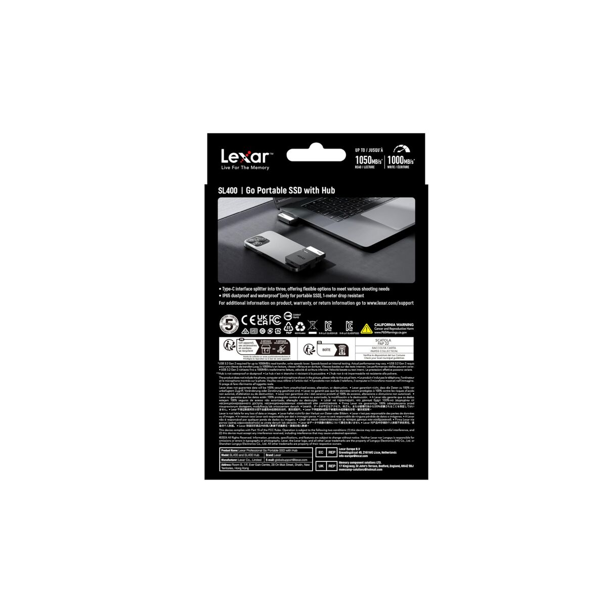 External Hard Drive Lexar LSL400S002T-RNBNG Black noir 2 TB SSD