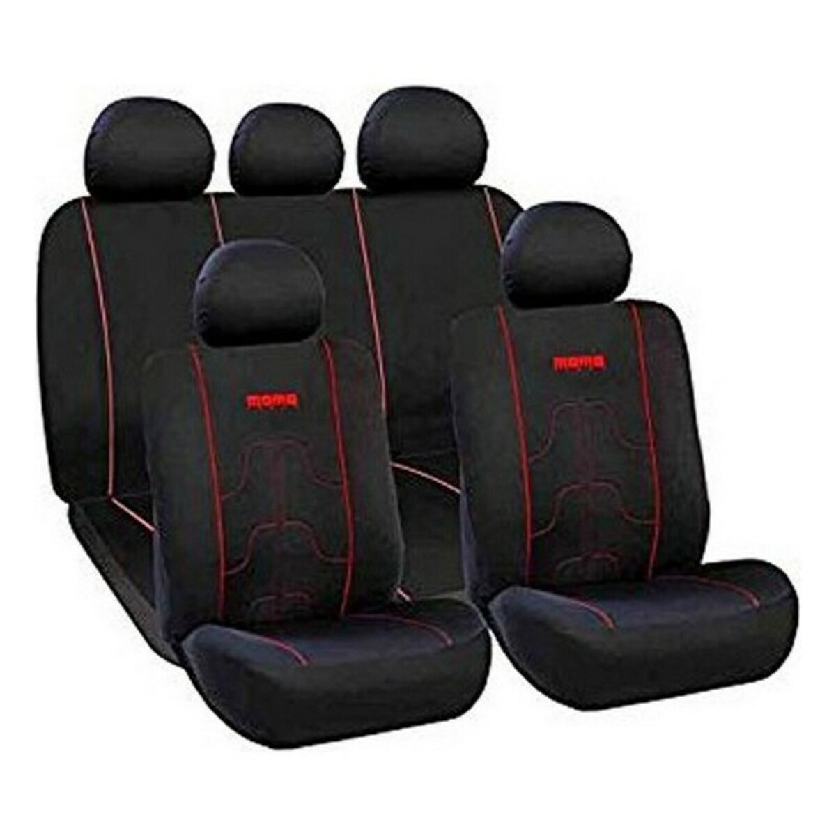 Car Seat Covers MOMO 21 Black Black/Red Polyester Car Seat Covers MOMO 21 Black Black/Red Polyester