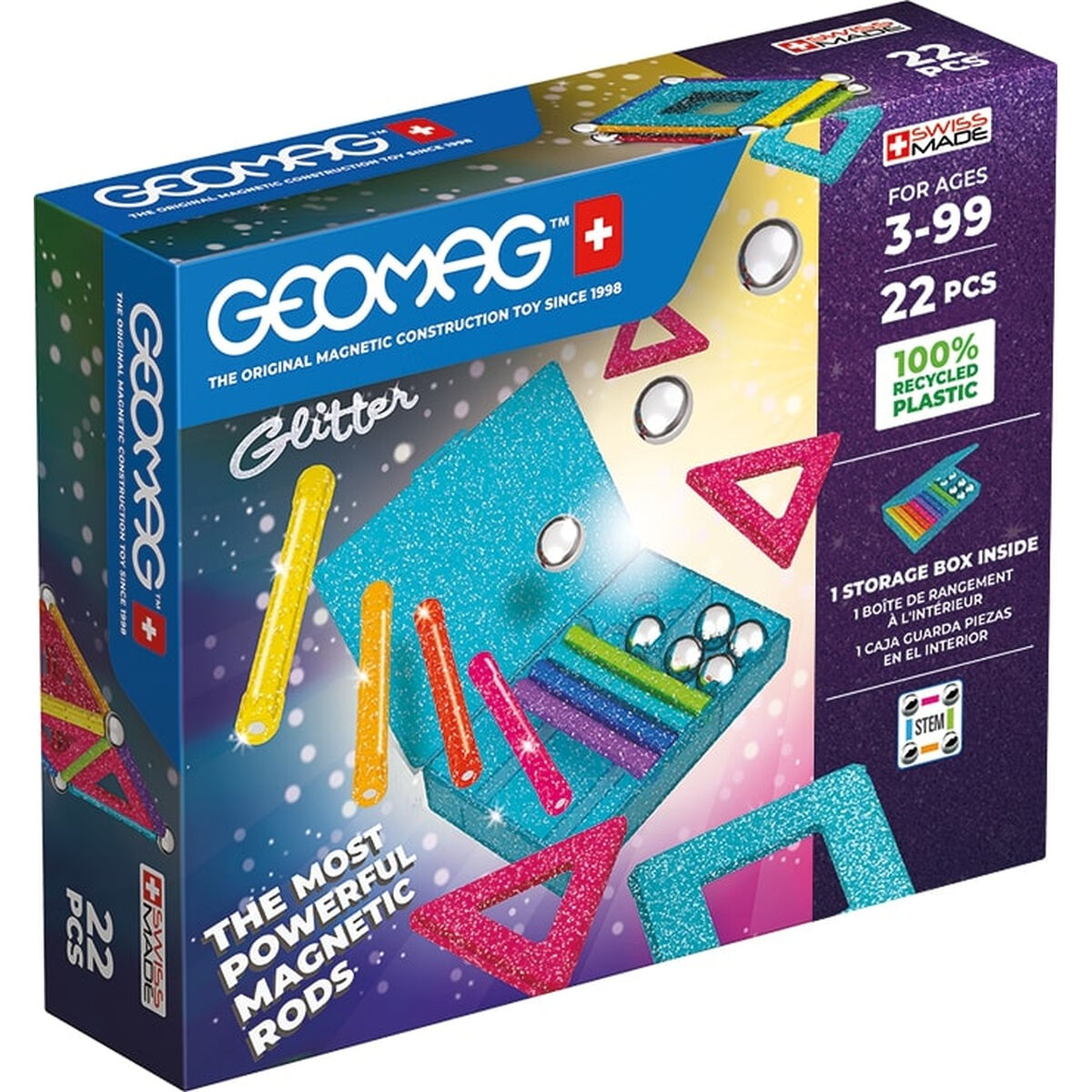 Playset Geomag Glitter (22 Pieces)