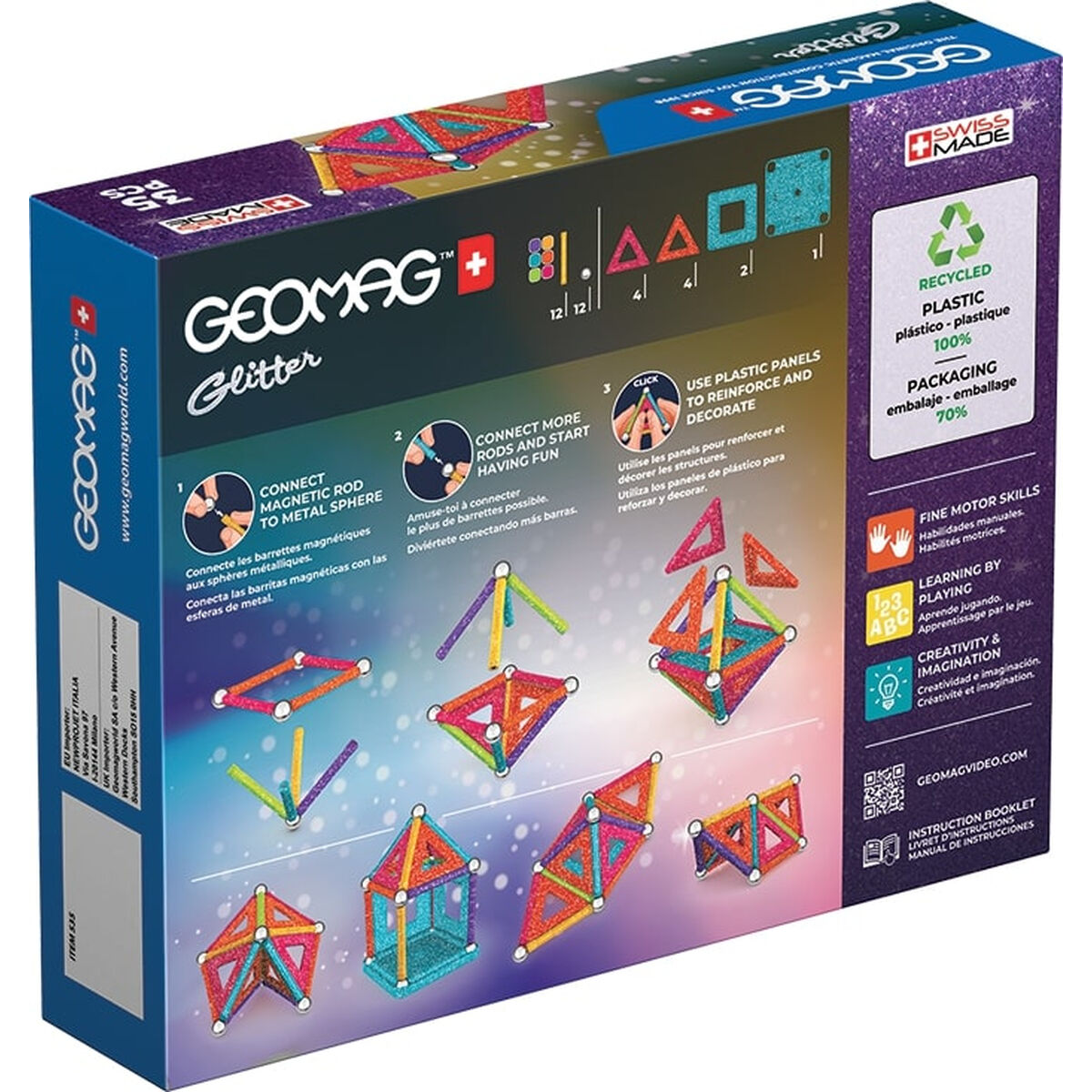 Playset Geomag Glitter (35 Pieces)