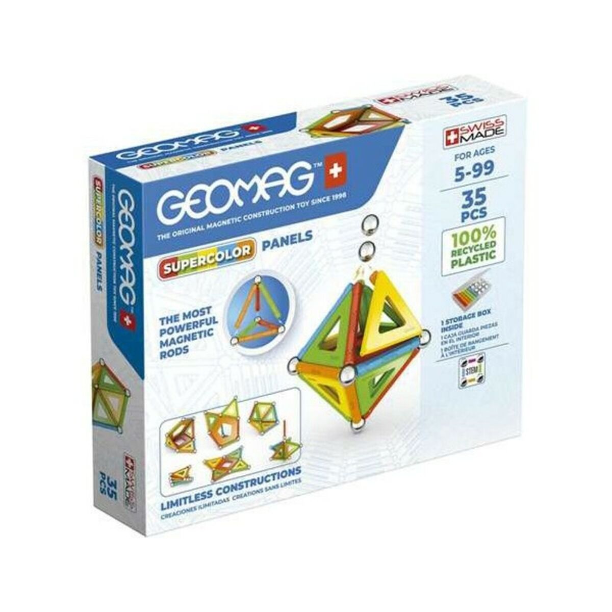 Construction set Geomag Supercolor Panels Magnetic (35 pcs) Construction set Geomag Supercolor Panels Magnetic (35 pcs)