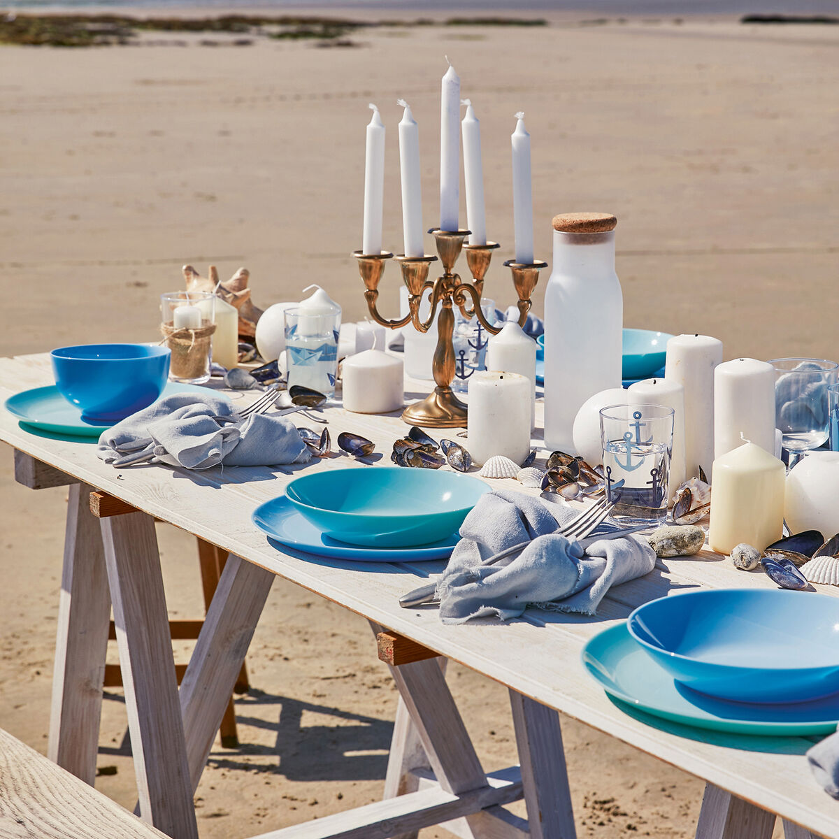 Tableware Luminarc Diwali Turquesa Turquoise Glass 18 Pieces