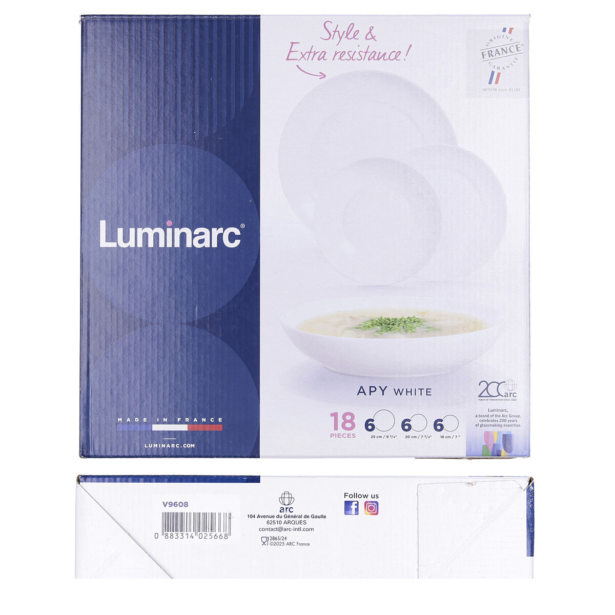 Tableware Luminarc Apy White Glass 18 Pieces