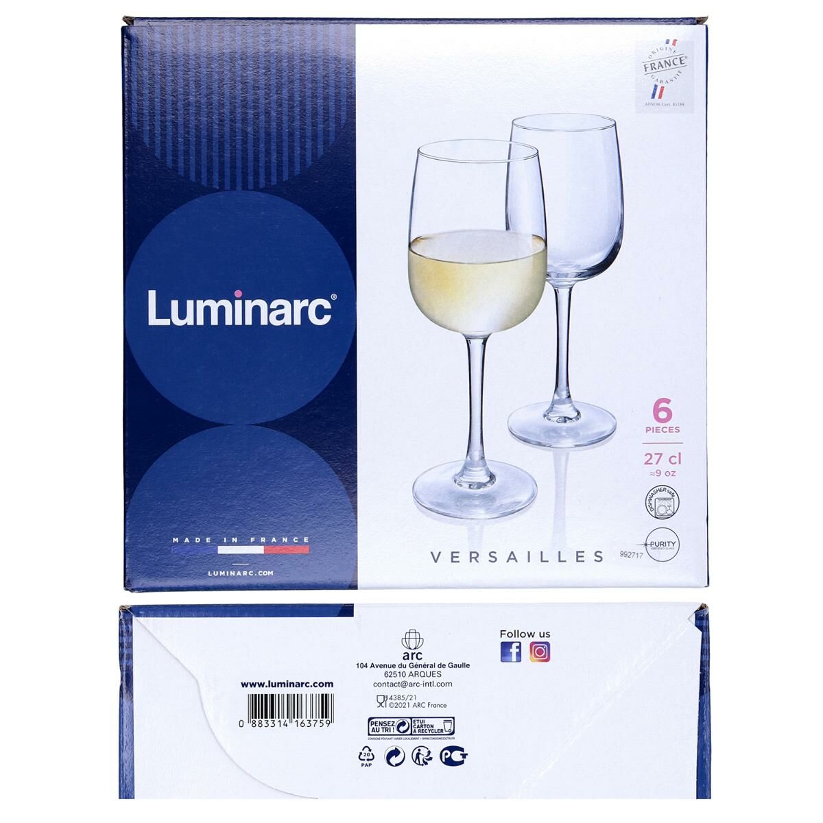 Wine glass Luminarc Versailles Transparent Glass 6 Units (72 cl)