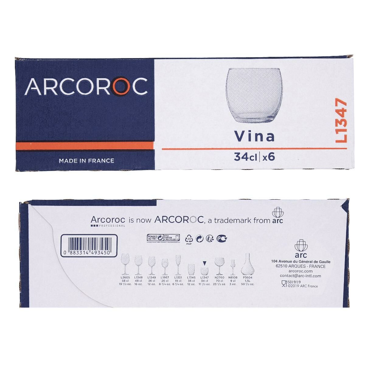 Wineglass Arcoroc Log Transparent Glass 220 ml
