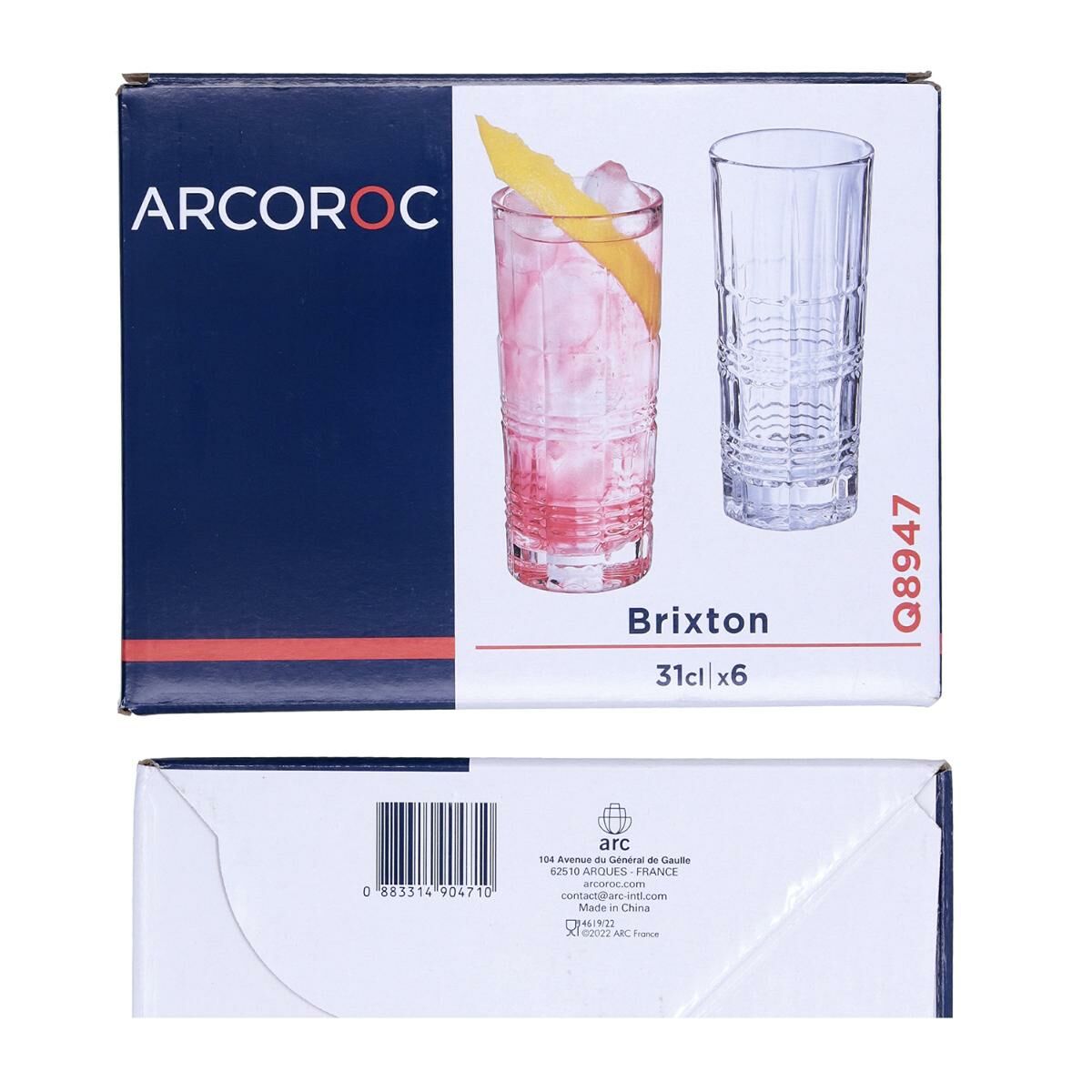 Set of glasses Arcoroc Brixton Transparent Glass 310 ml (6 Units)