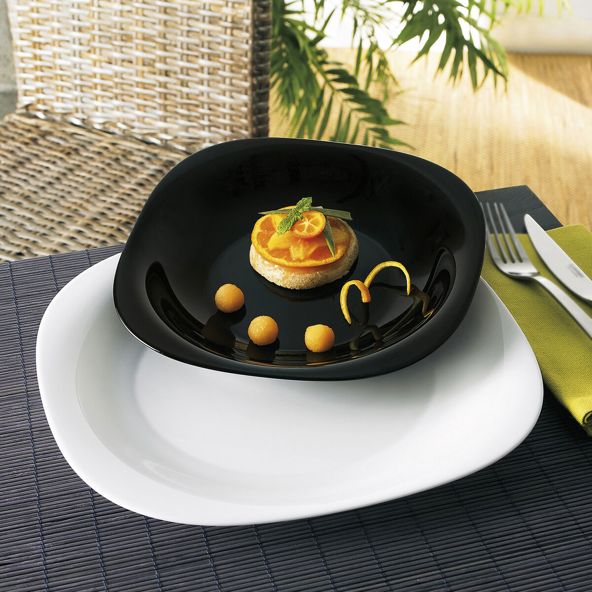 Tableware Luminarc Carine N&b White Black Glass 19 Pieces