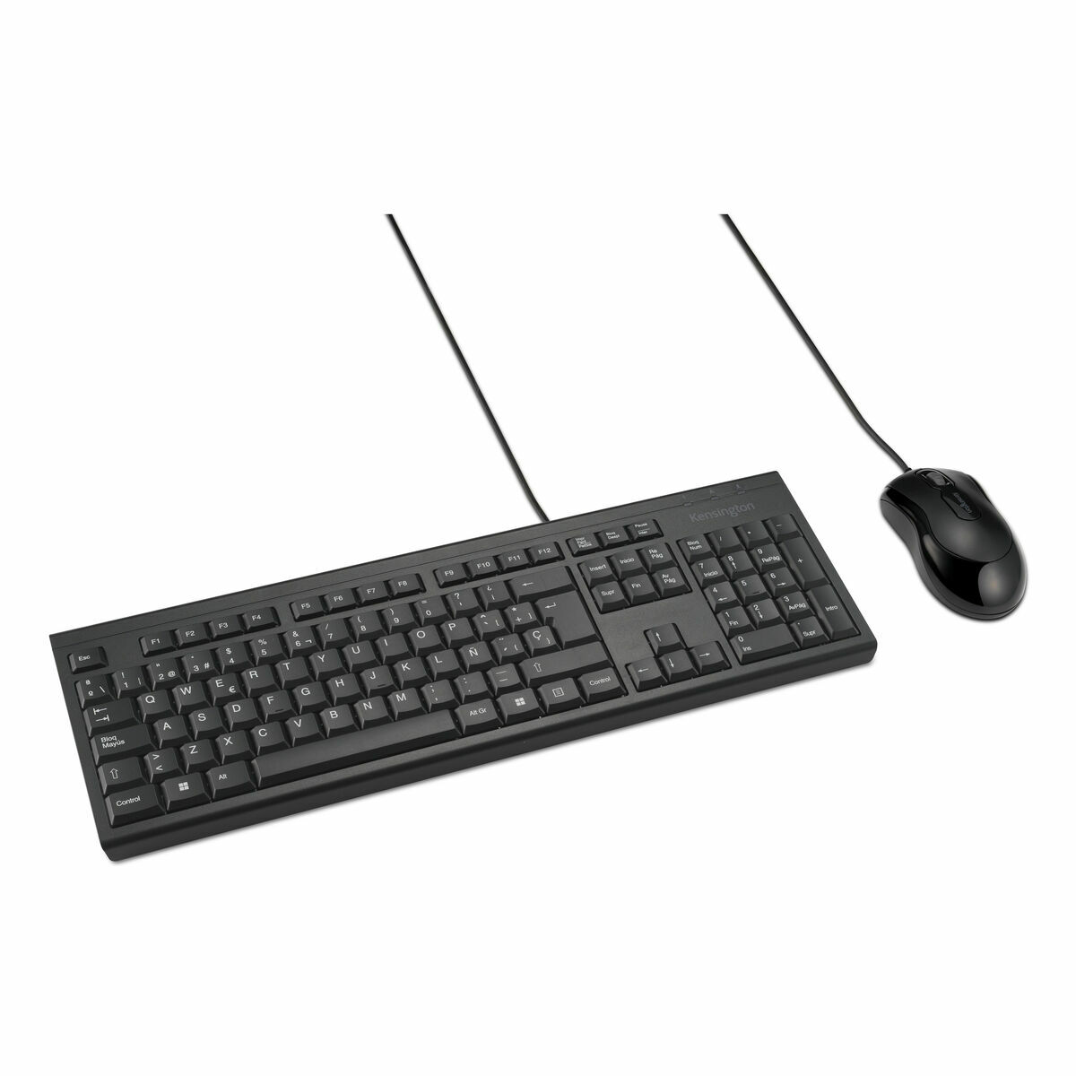 Keyboard and Mouse Kensington KM100 Black Spanish QWERTY Keyboard and Mouse Kensington KM100 Black Spanish QWERTY
