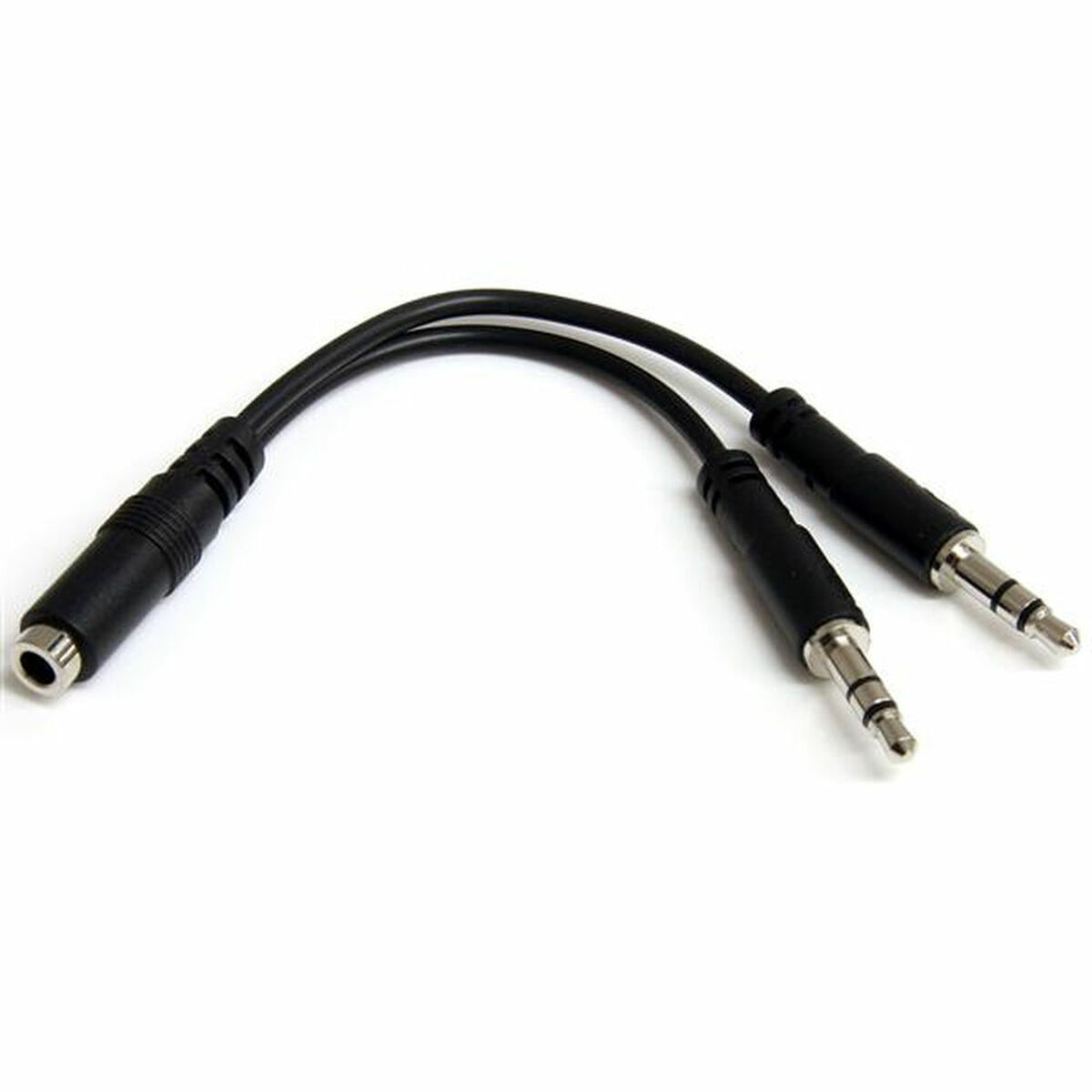 Audio Jack Adapter Startech MUYHSFMM Black 0,13 m Audio Jack Adapter Startech MUYHSFMM Black 0,13 m