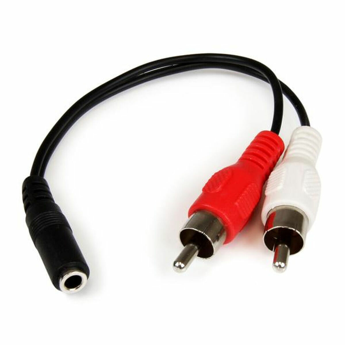 Audio Jack (3.5mm) to 2 RCA Cable Startech MUFMRCA Black 0,15 m Audio Jack (3.5mm) to 2 RCA Cable Startech MUFMRCA Black 0,15 m