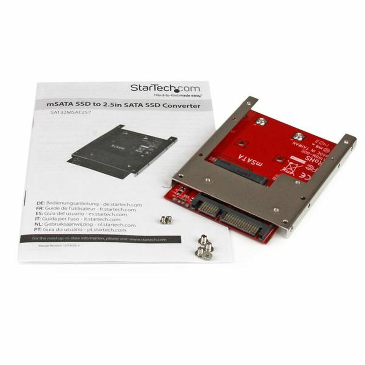 Adaptor SSD Startech SAT32MSAT257 Red Silver SSD mSATA Adaptor SSD Startech SAT32MSAT257 Red Silver SSD mSATA