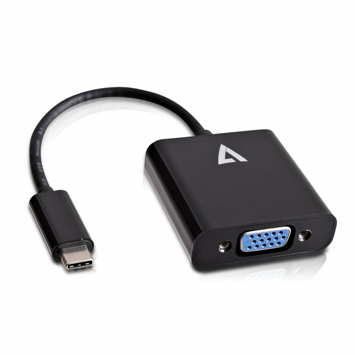 USB C to VGA Adapter V7 V7UCVGA-BLK-1E Black USB C to VGA Adapter V7 V7UCVGA-BLK-1E Black