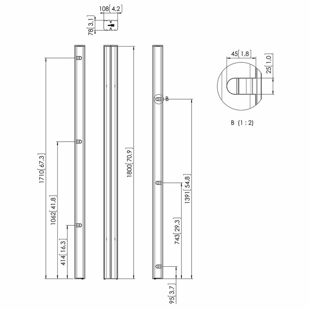 Connecting Tube Vogel’s 7227180 1,8 m Black