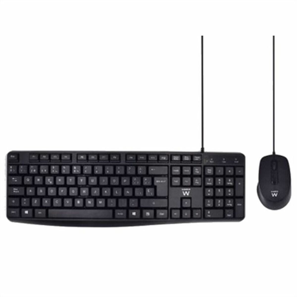 Keyboard and Mouse Ewent EW3006 Black Spanish Qwerty Keyboard and Mouse Ewent EW3006 Black Spanish Qwerty