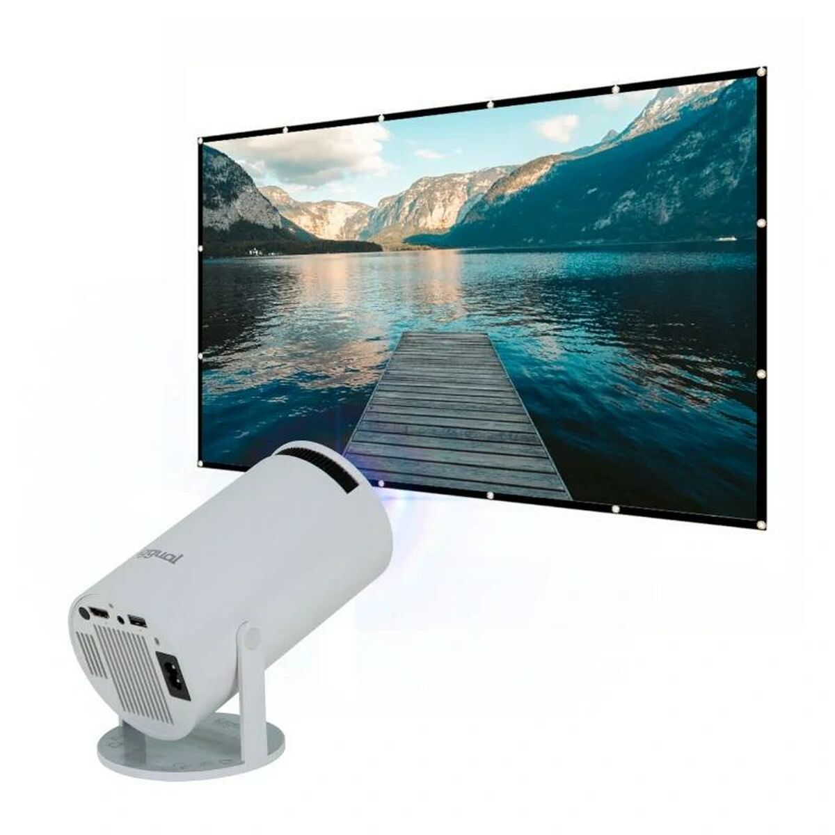 Projector iggual Pack mini proyector + pantalla 120″ plegabl HD 1280 x 720 px