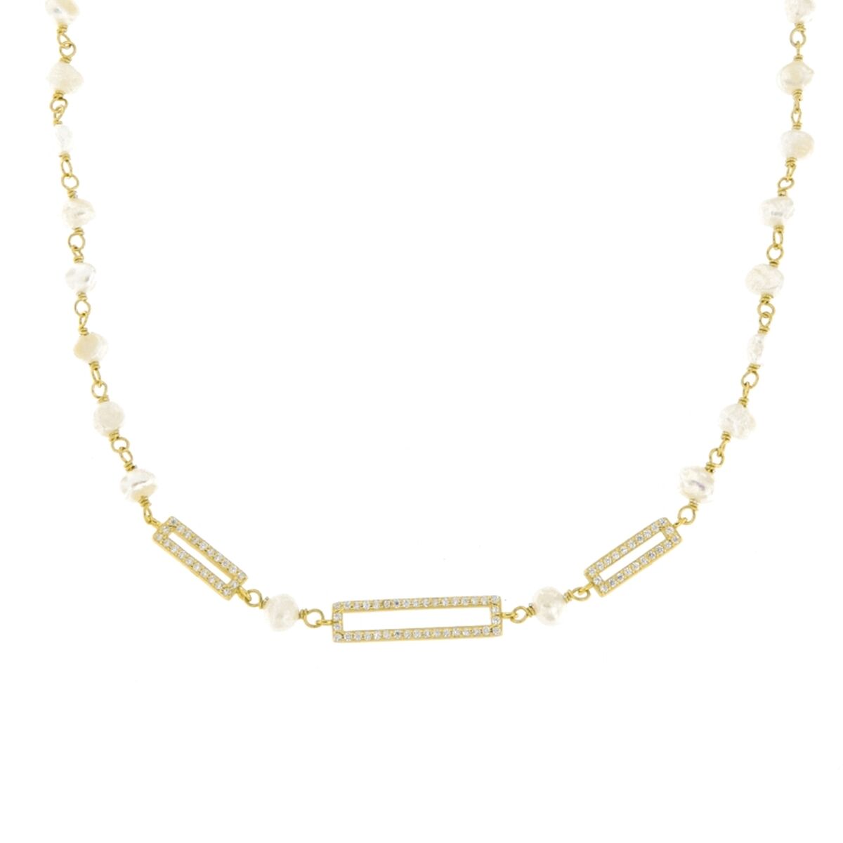 Ladies’ Necklace New Bling 9NB-PRL11A Golden